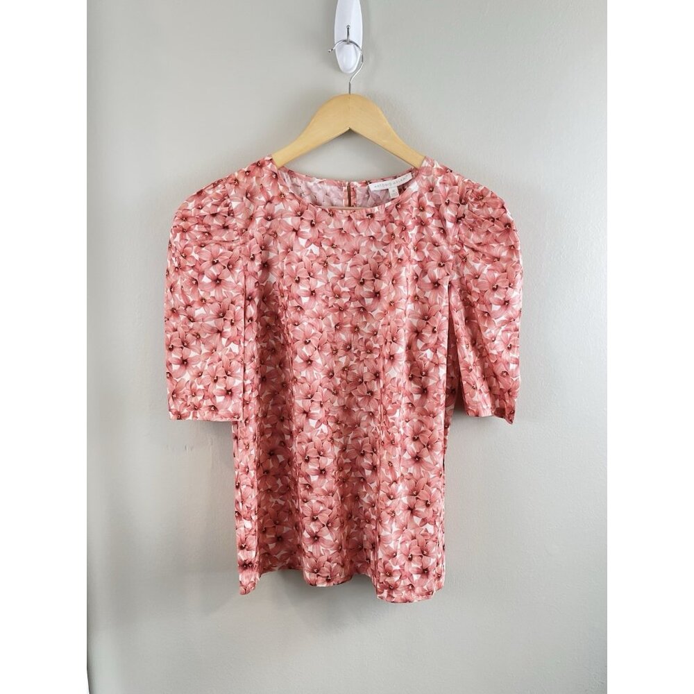 Antonio Melani NWT Puff Sleeve Floral Blouse Sz M‎ Liberty Fabrics 100% Cotton